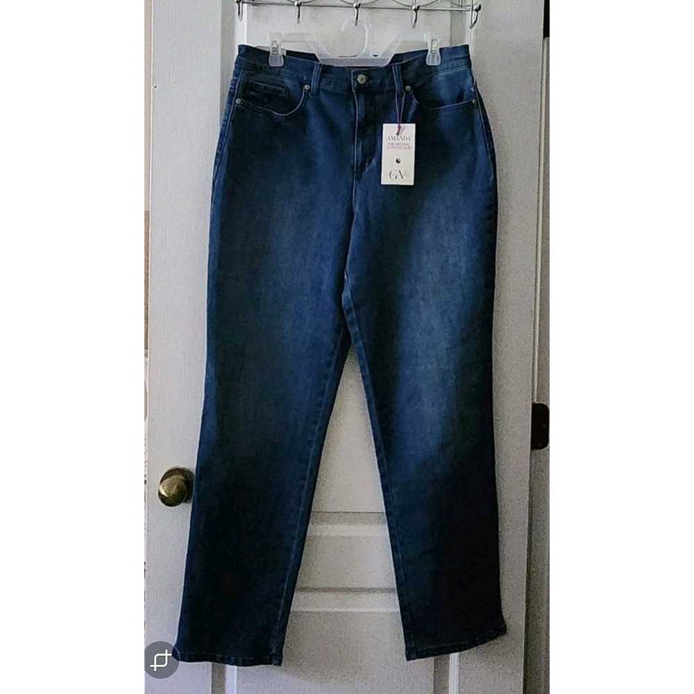 Gloria Vanderbilt Amanda Womens Slimming Blue Jeans Pants High-Rise Stretch 12